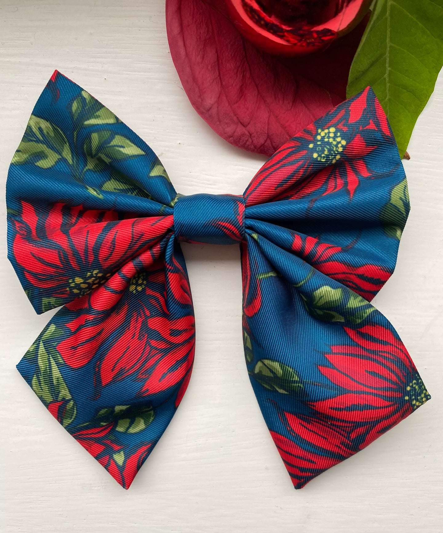 Festive floral-Pet sailor bow tie.   Limited edition print