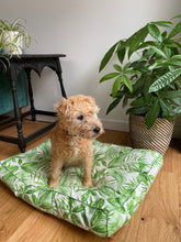 Load image into Gallery viewer, Pet bed cover- Cream tropical leaf print
