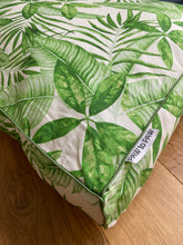 Load image into Gallery viewer, Cream tropical leaf print pet bed
