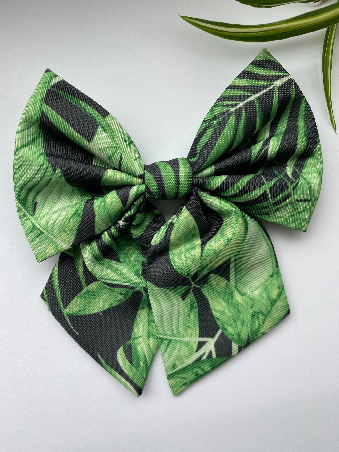 Charcoal tropical print-Pet Sailor bow tie